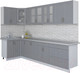 Миниатюра изображения товара Кухонный гарнитур Интерлиния Мила Крафт 1.2x3.1 (дуб серый/дуб серый/травертин серый)
