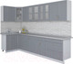 Миниатюра изображения товара Кухонный гарнитур Интерлиния Мила Крафт 1.2x3.2 (дуб серый/дуб серый/травертин серый)