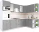 Миниатюра изображения товара Кухонный гарнитур Interline Мила Крафт 1.68x2.8 правая (дуб серый/дуб серый/травертин серый)