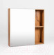 Миниатюра изображения товара Шкаф с зеркалом для ванной Viant Бостон 70 / VBOS70-ZSH