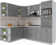 Миниатюра изображения товара Кухонный гарнитур Интерлиния Мила Крафт 1.88x2.4 левая (дуб серый/дуб серый/травертин серый)