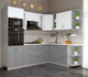 Миниатюра изображения товара Кухонный гарнитур Интерлиния Мила Крафт 1.88x2.4 правая (дуб серый/дуб полярный/травертин серый)