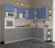 Миниатюра изображения товара Кухонный гарнитур Интерлиния Мила Крафт 1.88x2.6 правая (дуб серый/дуб лазурный/травертин серый)