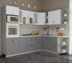 Миниатюра изображения товара Кухонный гарнитур Интерлиния Мила Крафт 1.88x2.6 правая (дуб серый/дуб полярный/травертин серый)