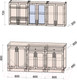 Миниатюра изображения товара Кухонный гарнитур Интерлиния Тренд 1.8А (луна/белый/серый каспий)