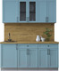 Миниатюра изображения товара Кухонный гарнитур Интерлиния Тренд 1.7А (океан/океан/дуб бунратти)