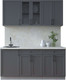 Миниатюра изображения товара Кухонный гарнитур Интерлиния Тренд 1.7А (пепел/пепел/опал светлый)