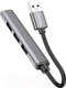 Миниатюра изображения товара USB-хаб Hoco HB26 4 в 1 USB - USB3.0+USB2.0x3 (металический серый)