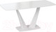 Миниатюра изображения товара Обеденный стол ТриЯ Фабио тип 1 раздвижной (белый матовый/стекло глянцевое белое)