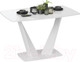 Миниатюра изображения товара Обеденный стол ТриЯ Фабио тип 1 раздвижной (белый матовый/стекло глянцевое белое)