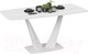 Миниатюра изображения товара Обеденный стол ТриЯ Фабио тип 1 раздвижной (белый матовый/стекло матовое белый мрамор)
