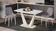 Миниатюра изображения товара Обеденный стол ТриЯ Фабио тип 1 раздвижной (белый матовый/стекло матовое белый мрамор)