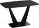 Миниатюра изображения товара Обеденный стол ТриЯ Фабио тип 1 раздвижной (черный муар/стекло матовое черный мрамор)