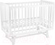 Миниатюра изображения товара Детская кроватка INDIGO Style на ножках продольный маятник (белый)