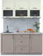 Миниатюра изображения товара Кухонный гарнитур Интерлиния Тренд 1.6Б (луна/белый/серый каспий)