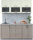 Миниатюра изображения товара Кухонный гарнитур Интерлиния Тренд 1.7Б (луна/белый/серый каспий)
