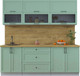 Миниатюра изображения товара Кухонный гарнитур Интерлиния Тренд 2.2Б (мята/мята/дуб бунратти)