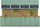 Миниатюра изображения товара Кухонный гарнитур Интерлиния Тренд 3.2Б (мята/мята/дуб бунратти)