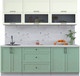Миниатюра изображения товара Кухонный гарнитур Интерлиния Тренд 2.2Б (мята/белый/бискайская сосна)