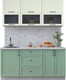 Миниатюра изображения товара Кухонный гарнитур Интерлиния Тренд 1.7Б (мята/белый/бискайская сосна)