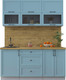 Миниатюра изображения товара Кухонный гарнитур Интерлиния Тренд 1.7Б (океан/океан/дуб бунратти)