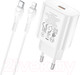 Миниатюра изображения товара Зарядное устройство сетевое Hoco N22 + кабель Type-C to Lightning (белый)