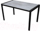Миниатюра изображения товара Обеденный стол Древпром М91 Кастел ДП1-01-12 120-160x70 (бетон метрополитан/черный матовый)