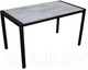 Миниатюра изображения товара Обеденный стол Древпром М91 Кастел ДП1-01-12 120-160x70 (бетон метрополитан/черный матовый)