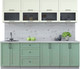 Миниатюра изображения товара Кухонный гарнитур Интерлиния Тренд 2.4В (мята/белый/бискайская сосна)