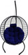 Миниатюра изображения товара Кресло подвесное Craftmebelby Кокон Круглый Премиум (графит/синий)