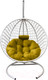 Миниатюра изображения товара Кресло подвесное Craftmebelby Кокон Круглый Премиум (белый/желтый)