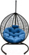 Миниатюра изображения товара Кресло подвесное Craftmebelby Кокон Капля Зигзаг (черный/голубой)