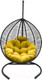 Миниатюра изображения товара Кресло подвесное Craftmebelby Кокон Капля Зигзаг (графит/желтый)