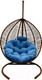 Миниатюра изображения товара Кресло подвесное Craftmebelby Кокон Капля Зигзаг (коричневый/голубой)