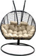Миниатюра изображения товара Кресло подвесное Craftmebelby Кокон Двойной Премиум Кольца (черный/бежевый)