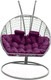 Миниатюра изображения товара Кресло подвесное Craftmebelby Кокон Двойной Премиум Кольца (белый/фиолетовый)