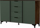 Миниатюра изображения товара Тумба Bravo Мебель Брента 4 ящика (таксус/лак оливковый)