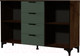 Миниатюра изображения товара Тумба Bravo Мебель Брента 4 ящика (таксус/лак оливковый)