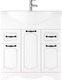 Миниатюра изображения товара Тумба под умывальник Домино Классика 80 Rich с 2 верхними ящиками (белое дерево)
