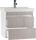 Миниатюра изображения товара Тумба под умывальник Домино Fest 60 Uno подвесная с двумя ящиками В2 (дуб серый)