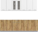 Миниатюра изображения товара Кухонный гарнитур Интерлиния Мила 25 без столешницы (белый платинум/дуб золотой)