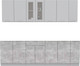 Миниатюра изображения товара Кухонный гарнитур Интерлиния Мила 25 без столешницы (серебристый/бетон)