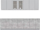 Миниатюра изображения товара Кухонный гарнитур Интерлиния Мила 27 без столешницы (серебристый/бетон)
