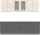 Миниатюра изображения товара Кухонный гарнитур Интерлиния Мила 24 без столешницы (вудлайн кремовый/антрацит)