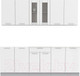 Миниатюра изображения товара Кухонный гарнитур Интерлиния Мила 22 без столешницы (белый платинум)