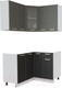 Миниатюра изображения товара Кухонный гарнитур Интерлиния Мила 12x12 без столешницы (серебристый/антрацит)