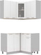 Миниатюра изображения товара Кухонный гарнитур Интерлиния Мила 12x12 без столешницы (белый платинум)