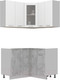Миниатюра изображения товара Кухонный гарнитур Интерлиния Мила 12x12 без столешницы (белый платинум/бетон)