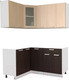 Миниатюра изображения товара Кухонный гарнитур Интерлиния Мила 12x16 без столешницы (дуб молочный/дуб венге)