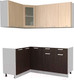 Миниатюра изображения товара Кухонный гарнитур Интерлиния Мила 12x18 без столешницы (дуб молочный/дуб венге)